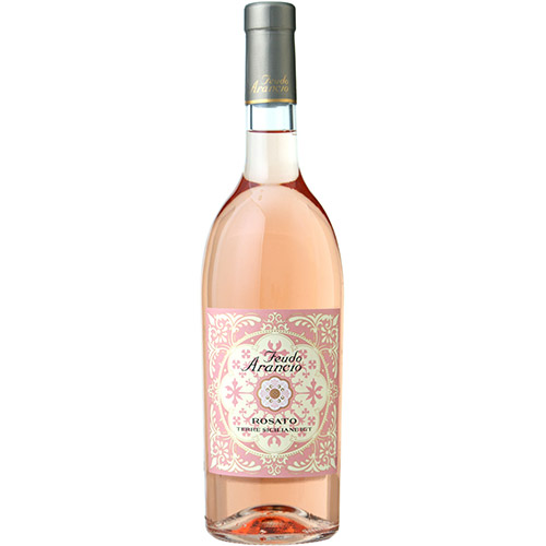 鮮やかなシチリア陶器模様がデザインされた、赤白ロゼワイン4本セット