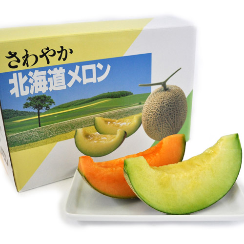 ＜北海道産＞赤肉・青肉メロン 各1玉【受注締め切り日：2026/7/31】