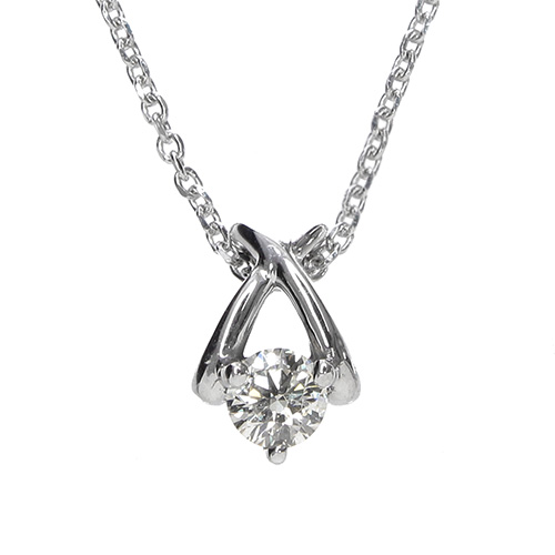 K10WGダイヤモンドペンダント