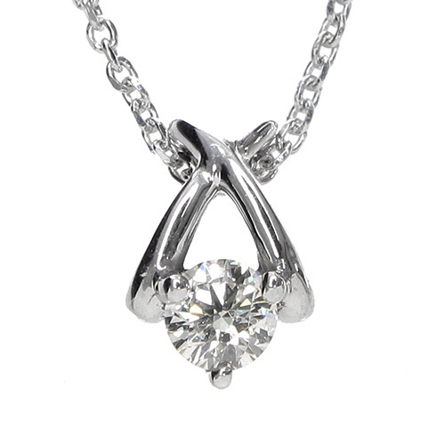 K10WGダイヤモンドペンダント