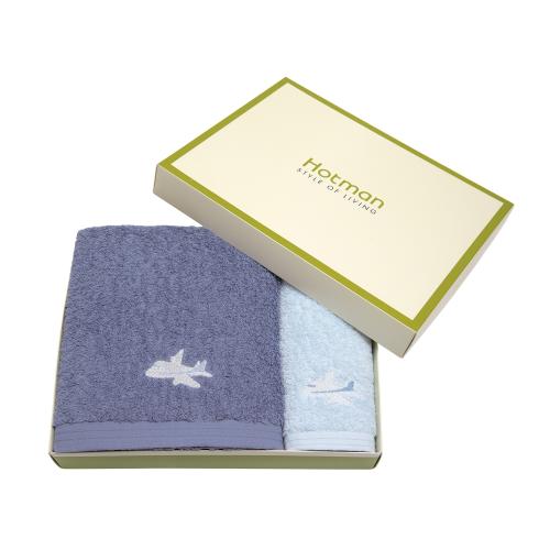 ＜ホットマン＞ANAショッピングオリジナル飛行機刺繍入り　タオルセット（バスタオル・ハンドタオル）