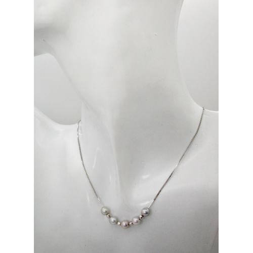 ＜グランブルー＞アコヤ真珠ナチュラルグレーネックレス