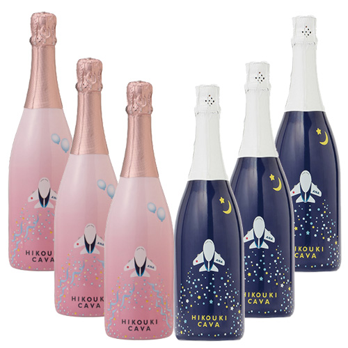 【送料当社負担】＜ANAオリジナル＞HIKOUKI CAVA（飛行機カヴァ）星空・ハレ空６本セット