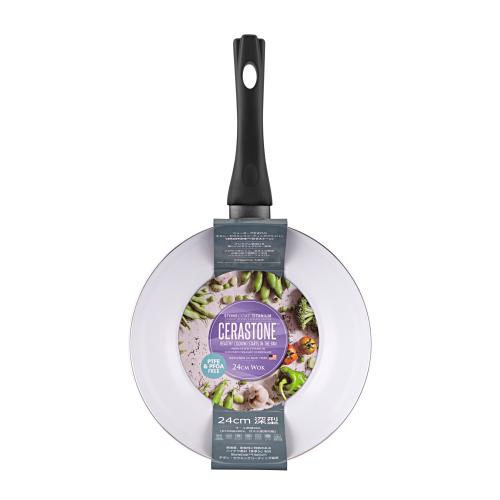 ＜セラストーン＞ノンスティック・チタン・セラミックコートフライパン 24cm深型