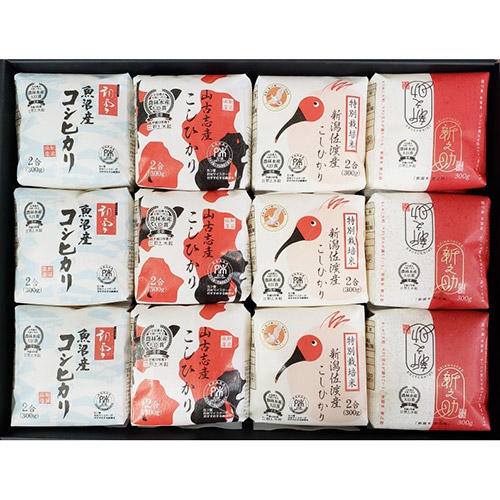 【小分け】新潟のお米12個セット 300g×12袋