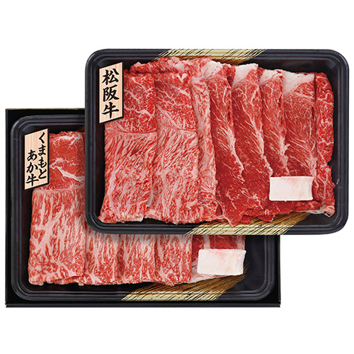 松阪牛とくまもとあか牛のすきやき肉680g