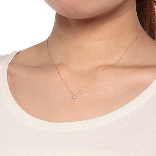 ＜ミワ＞K18イエローゴールドダイヤモンドネックレス