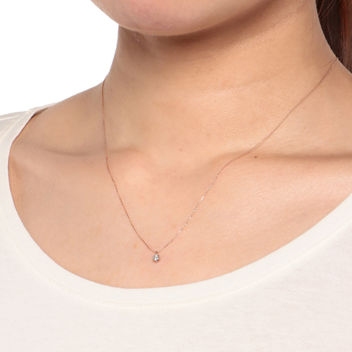 ＜ミワ＞K18ピンクゴールドダイヤモンドネックレス