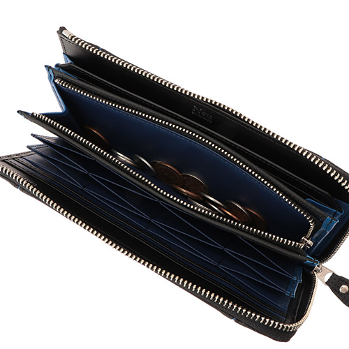 ＜ノイインテレッセ＞レンクラッド ファスナー長財布ハニーセル