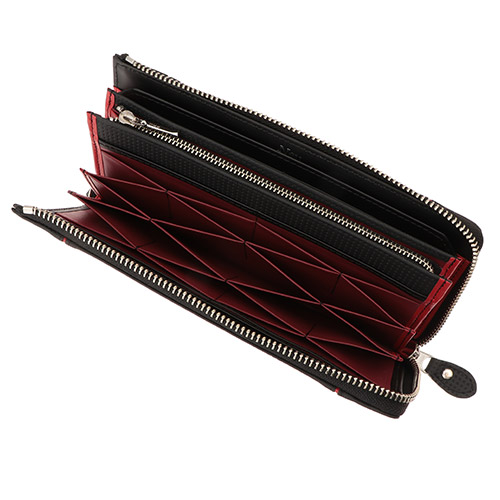 ＜ノイインテレッセ＞レンクラッド ファスナー長財布ハニーセル