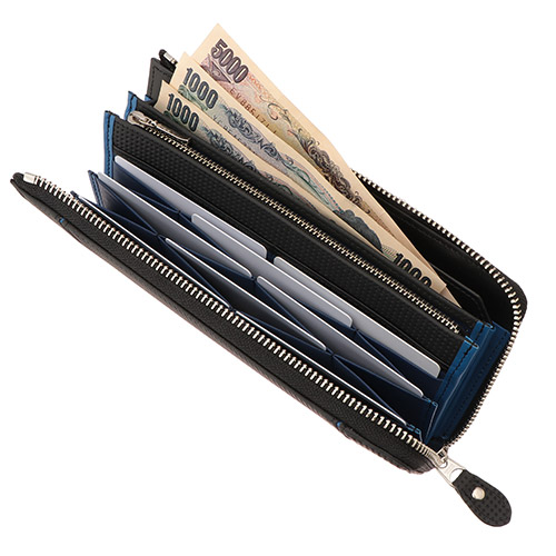 ＜ノイインテレッセ＞レンクラッド ファスナー長財布ハニーセル