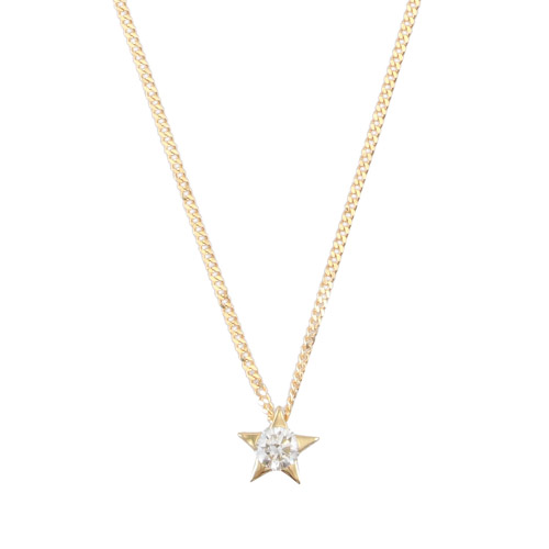 ＜ミワ＞K18ダイヤモンドスターペンダントネックレス