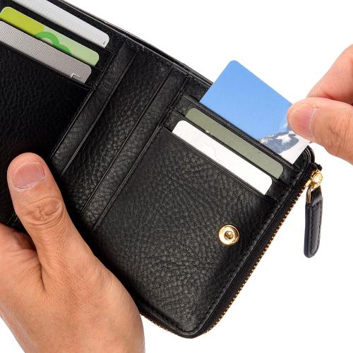 ＜ANON＞バケッタレザー・Ｌ字ファスナー二つ折り財布