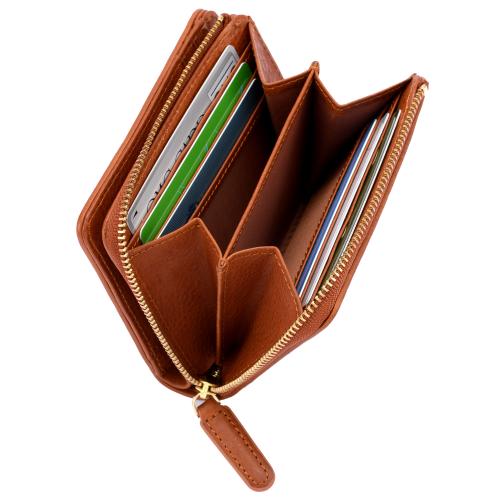 ＜ANON＞バケッタレザー・Ｌ字ファスナー二つ折り財布