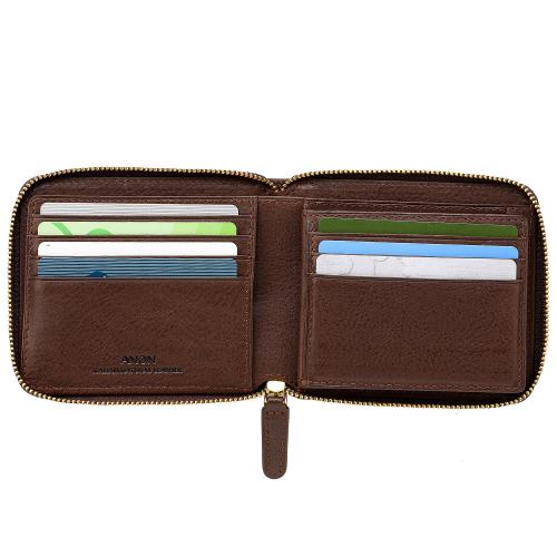 ＜ANON＞バケッタレザー・ラウンドファスナー二つ折り財布