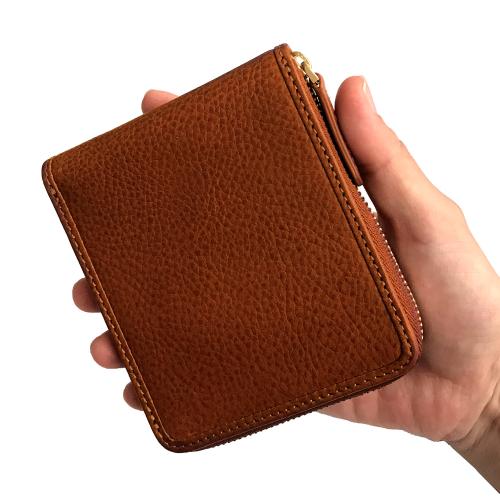 ＜ANON＞バケッタレザー・ラウンドファスナー二つ折り財布