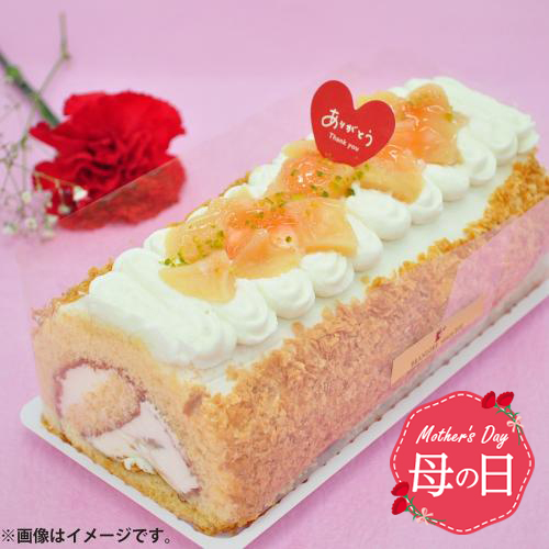 【母の日】桃ロールケーキ【受注締め切り日：2026/4/30】