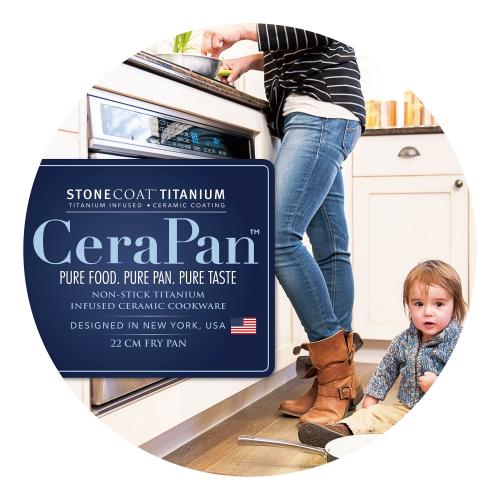 ＜セラパン＞チタンセラミックコート・軽量フライパン(22cm)/ガス火専用