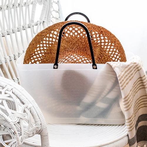 ＜HINZA＞スウェーデン製エコバッグ 再生プラスチック マットクリア