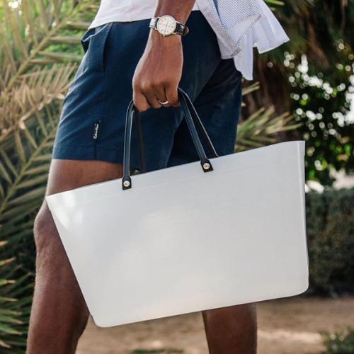 ＜HINZA＞スウェーデン製エコバッグ 再生プラスチック マットクリア