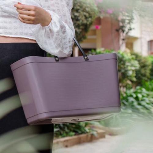 ＜HINZA＞スウェーデン製エコバッグ プラム