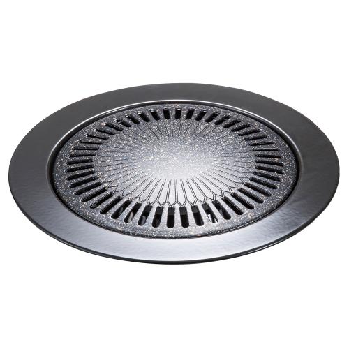 ＜ベストコ＞マーブルダイヤモンドコート焼肉プレート丸型33cm ND-5081