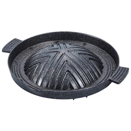 ＜ベストコ＞マーブルダイヤモンドコートジンギスカンプレート28cm ND-4860