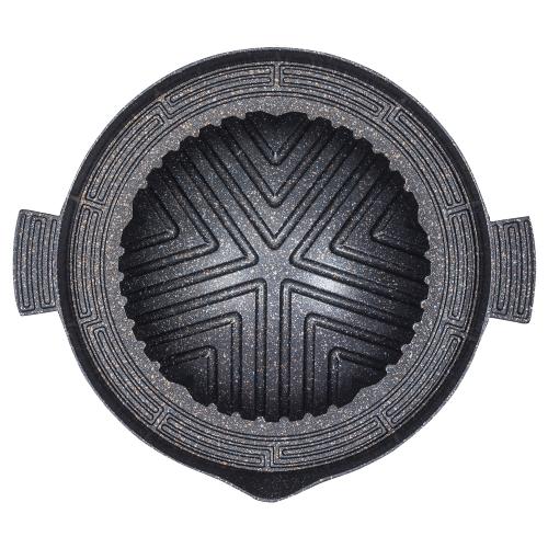 ＜ベストコ＞マーブルダイヤモンドコートジンギスカンプレート28cm ND-4860