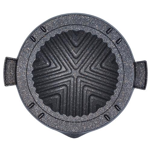 ＜ベストコ＞マーブルダイヤモンドコートジンギスカンプレート28cm ND-4860