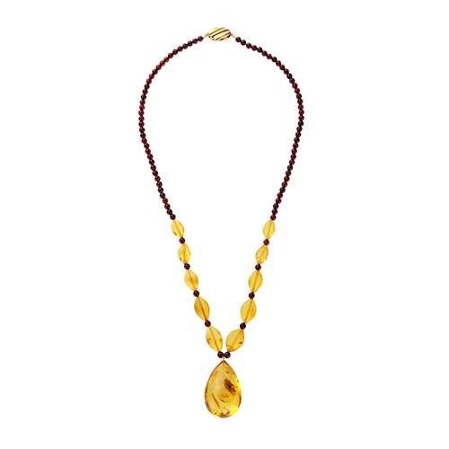 ＜ミワ＞琥珀ネックレス