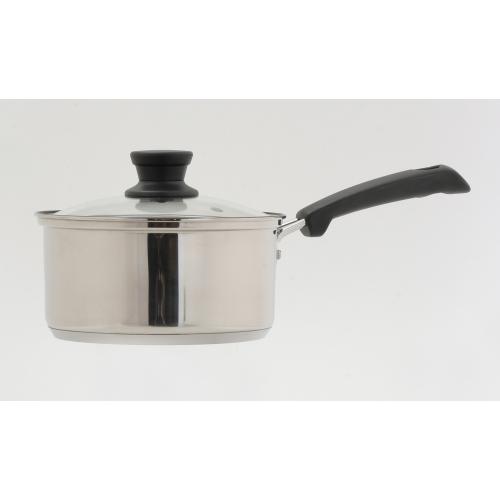 ＜ベストコ＞リンピオ ステンレス3層底ふっ素樹脂加工IHソースパン16cm