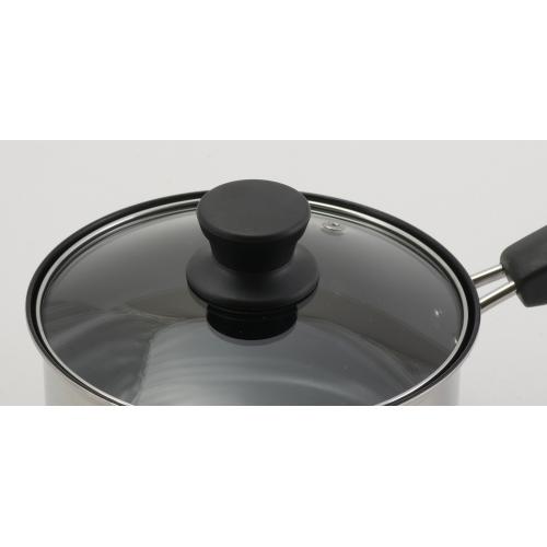 ＜ベストコ＞リンピオ ステンレス3層底ふっ素樹脂加工IHソースパン16cm