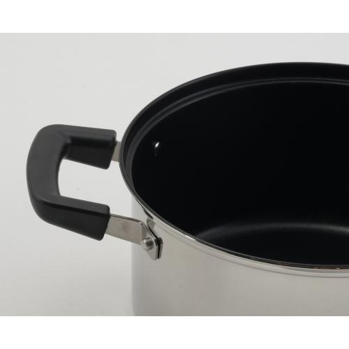 ＜ベストコ＞リンピオ ステンレス3層底ふっ素樹脂加工IHキャセロール20cm