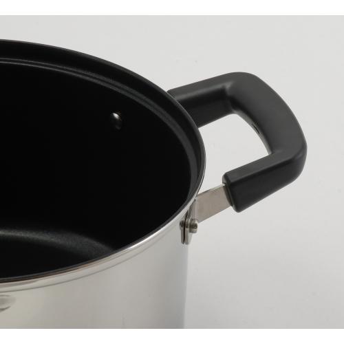 ＜ベストコ＞リンピオ ステンレス3層底ふっ素樹脂加工IHキャセロール20cm