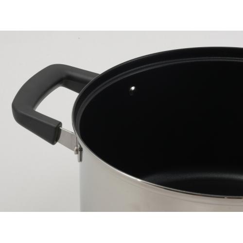 ＜ベストコ＞リンピオ ステンレス3層底ふっ素樹脂加工IHキャセロール24cm