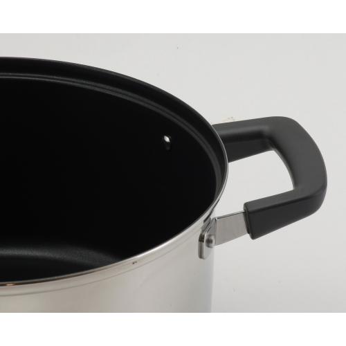 ＜ベストコ＞リンピオ ステンレス3層底ふっ素樹脂加工IHキャセロール24cm