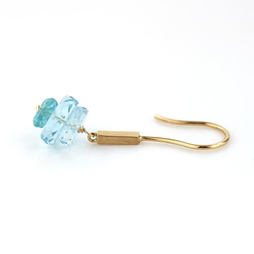 ＜HASUNA＞＊3月誕生石 Luxe Essence フックピアス アクアマリン&アパタイト