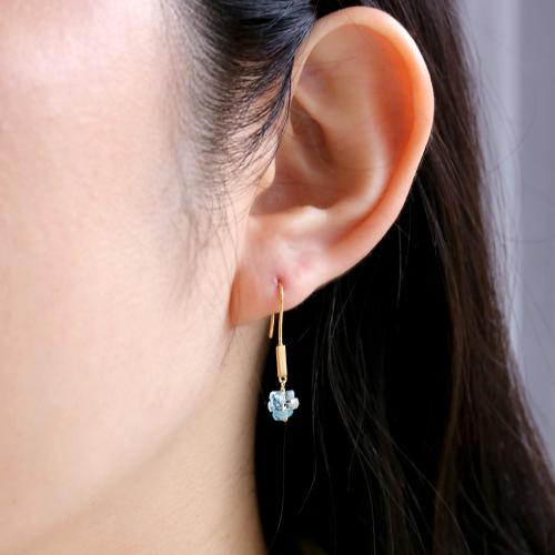 ＜HASUNA＞＊3月誕生石 Luxe Essence フックピアス アクアマリン&アパタイト