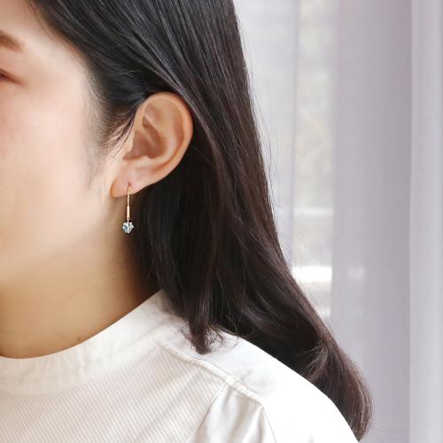 ＜HASUNA＞＊3月誕生石 Luxe Essence フックピアス アクアマリン&アパタイト