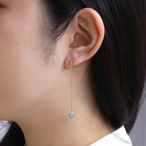 ＜HASUNA＞＊3月誕生石 Luxe Essence ロングピアス アクアマリン&アパタイト