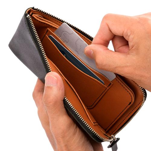 ＜池之端銀革店＞バッファローレザーL字長財布