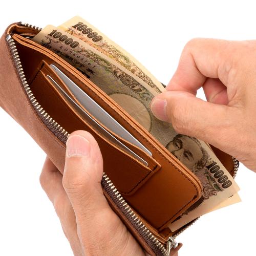 ＜池之端銀革店＞バッファローレザーL字長財布