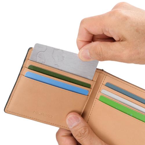 ＜ミラグロ＞姫路グレージングレザー・スマートウォレット(小銭入れなし)