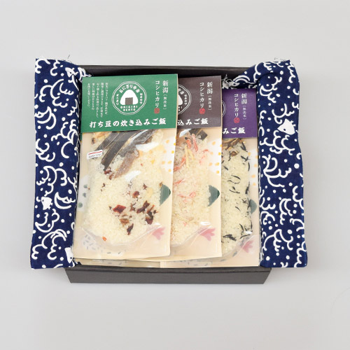 セキカワの新潟産コシヒカリの炊き込みご飯セット※　【注染手ぬぐい付】
