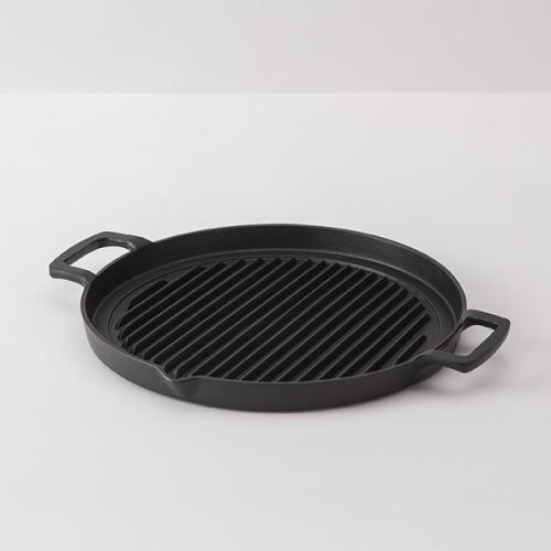 【日用雑貨】＜岩鋳＞南部鉄器　グリルパン丸25