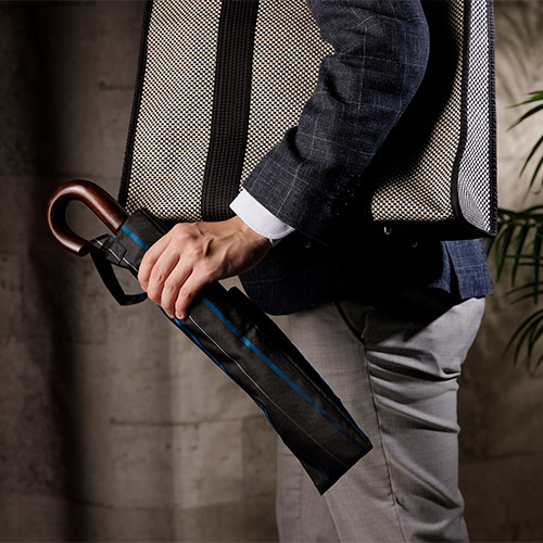 ＜ANA FINDS＞Ramuda チョークストライプ 2WAY折りたたみ傘