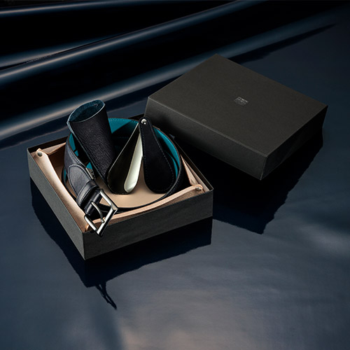 ＜ANA FINDS＞長沢ベルト工業 葛飾レザー 伸縮ベルト＆シューホーン セット