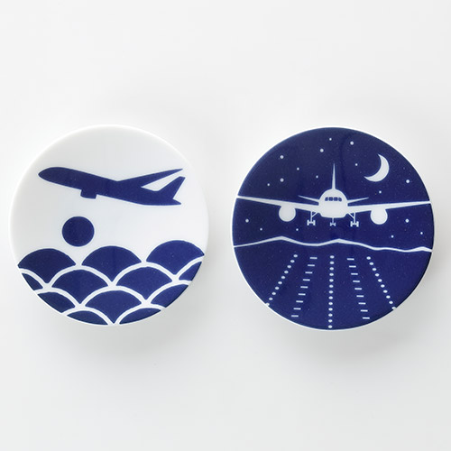 ＜ANAオリジナル＞かまわぬ　for ANA 豆皿（2枚セット・出航＆帰航）
