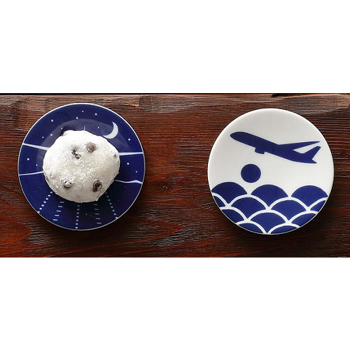 ＜ANAオリジナル＞かまわぬ　for ANA 豆皿（2枚セット・出航＆帰航）