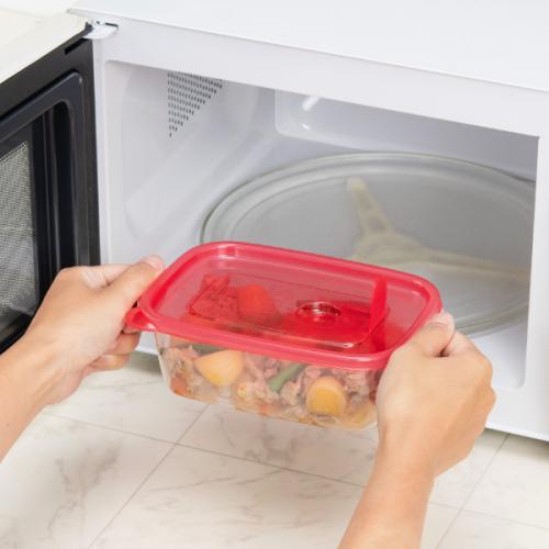 【日用雑貨】フラップ付カラフル保存容器 10個組